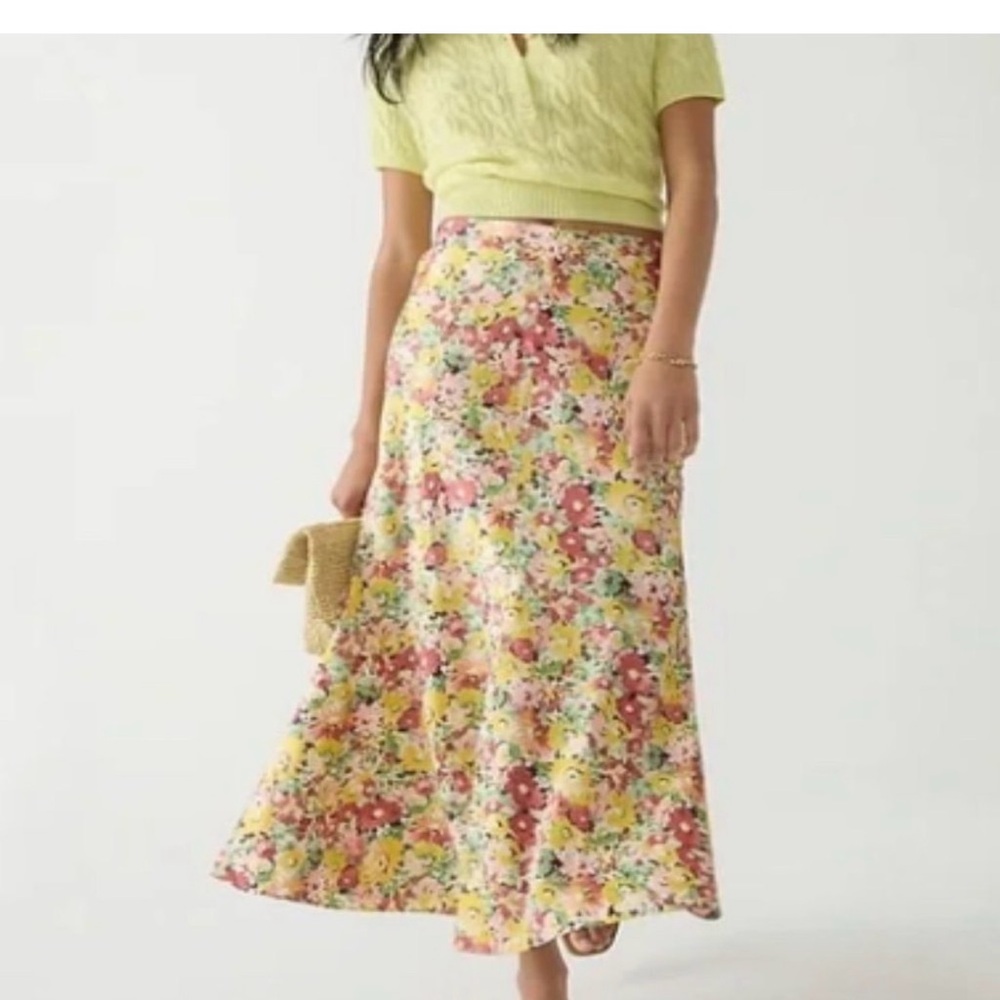 J. Crew Flared slip skirt in Painterly Floral XS
